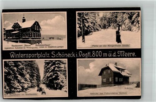 Schöneck Gasthaus Neues Schützenhaus Rodelbahn Skihütte Winter