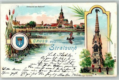 Stralsund 1900 Kirche Kriegerdenkmal