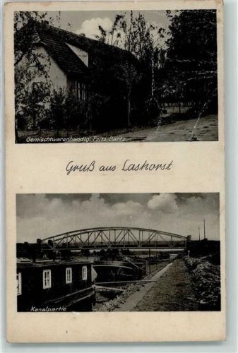 Lashorst Kolonialwaren-Handlung Fritz Bartz Kanalbrücke Frachtschiffe