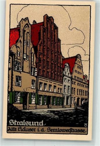 Stralsund alte Häuser i. d. Semlowerstraße