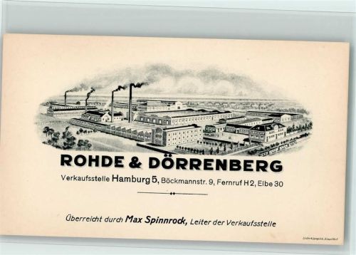 Rohde & Dörrenberg - Visitenkarte - qualmende Schornsteine - Werbung