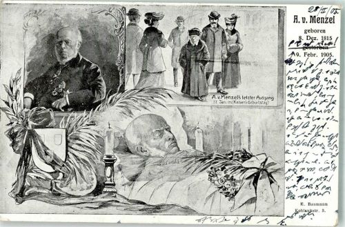 1905 A.v. Menzel letzter Ausgang , Totenbett Erinnerung