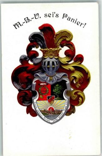 Ronneburg Schülervereinigung M.B.V. Wappen Schwraz Rot Gold Strahlen Krone