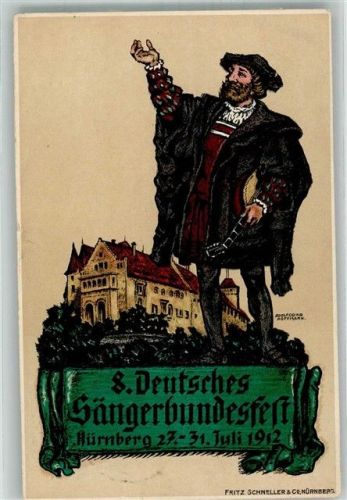 Nürnberg 1912 8. Dt. Sängerbundesfest sign.Adolfo Hoffmann