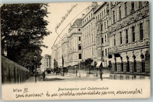 Wien 1906 Boerhavegasse u. Cadettenschule