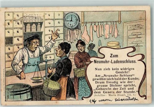 Zum Neunuhr Landenschschluss Spruch von Schiller Beruf Metzger Politik