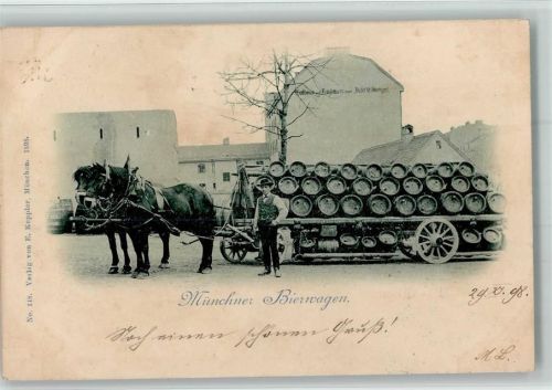 München 1898 Münchner Bierwagen , schöne AK