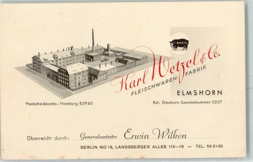 Elmshorn Karl Wetzel & Co Fleischwaren-Fabrik