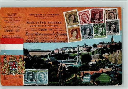 Grand duche de Luxembourg - Adel - AK mit Postanweisung Grüße mit 1000 Grüßen, Erhaltung II AK