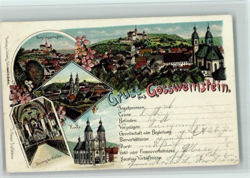 Gößweinstein 1905 Gruss aus - schöne Litho AK