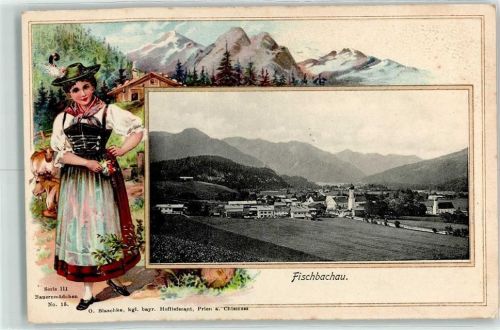 Fischbachau St. Martinsmünster Bauernmädchen Tracht Almhütte Kühe Serie III Nr. 15