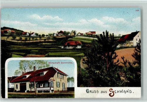 79692 W7861 Schwand , Baden 1910 Lithographie Wirtschaft Sennhütte