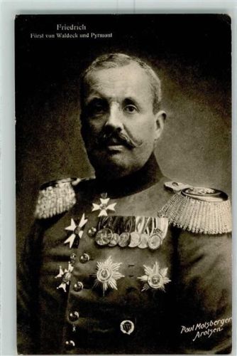 Fürst Friedrich von Waldeck und Pyrmont Uniform mit Orden Wohlfahrtskarte