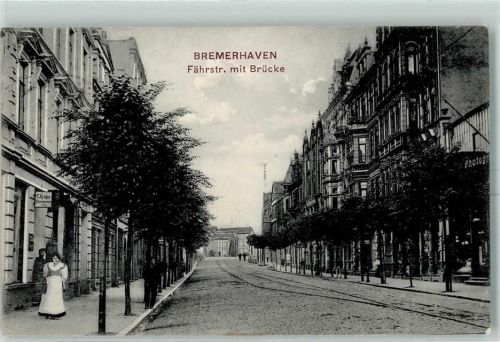 Bremerhaven 1910 Fährstraße mit Brücke