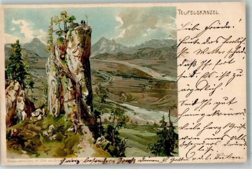 Veitenhof 1900 - 1906 Nr. 1256 Teufelskanzel sign. Compton, E.H.