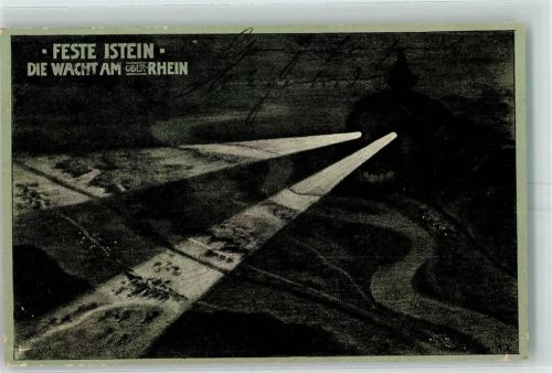 Istein 1915 Feste Istein Die Wacht am Ober-Rhein sign Künstlerkarte