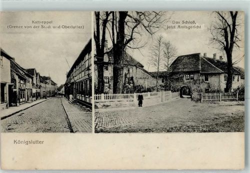 38154 W3308 Königslutter am Elm - Kattreppel Grenze von der Stadt und Oberlutter Schloss jetzt Amtsgericht