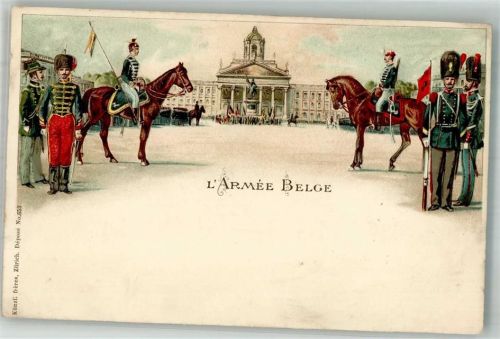 L`Armee Belge Uniform Verlag Künzli Dep. 653 Militär Belgien 1899 Lithographie / Künstlerkarte