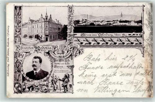 Offenburg 1902 Gasthaus Badenia Emil Adrion Zwerge