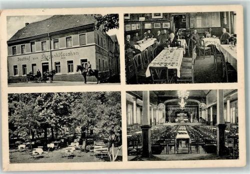 Zwenkau Gasthaus zum Bergschlösschen Kutsche Saal Gastraum Garten Terrasse