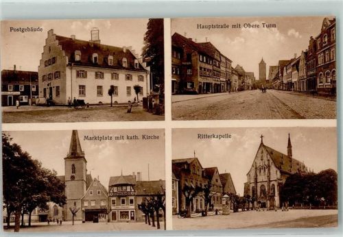 Haßfurt Postgebäude Hauptstraße Oberer Turm Marktplatz Kath. Kirche Ritterkapelle