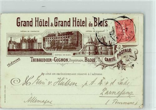 Blois 1897 Grand Hotel u. Geand Hotel de Blois Chteau de Chaumont