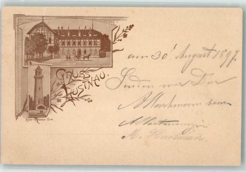 72070 W7400 Lustnau 1897 - Gasthaus Ochsen Kaiser Wilhelms Turm Vorläufer