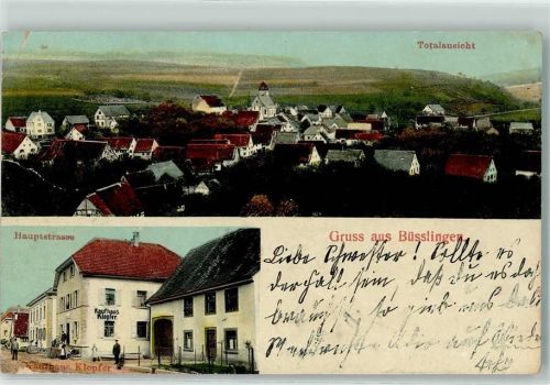 Büßlingen Hauptstraße Kaufhaus Klopfer Kirche Gruss