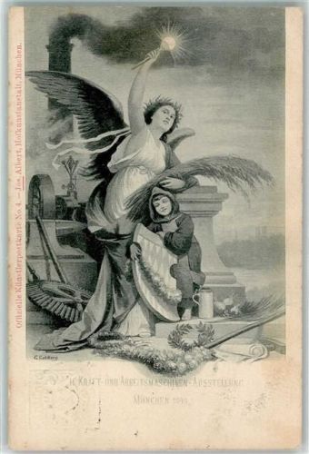 München II. Kraft- und Arbeitsmaschinen-Ausstellung 1898 Engel Münchner Kindl