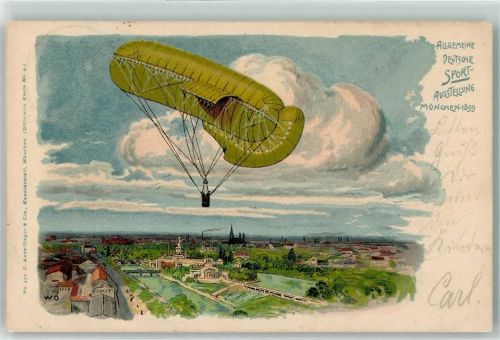 München Allgemeine Deutsche Sport-Ausstellung 1899 Ballon sign WO