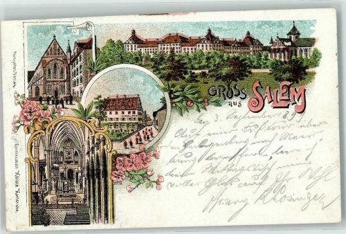 Salem 1899 Gasthaus Schwanen Kloster Salem Münster Kircheninneres