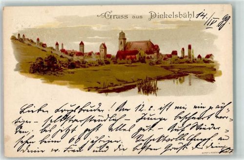 W8804 Dinkelsbühl Privatganzsache 1899 Lithographie
