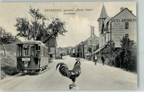 W5400 Arenberg Hotel Arenberg Roter Hahn Hauptstraße Wagen Nr 80 Straßenbahn Gebrauchsspuren