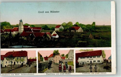 Rottenburg Gasthaus Seidenschwand Handlung Josef Huber Gasthaus Josef Hirsch Kirche Kinder Gruss aus Münster