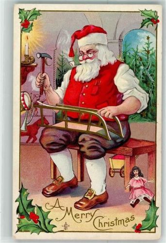 Spielzeug basteln, Puppen, Schlitten Mistel, Pfeife Brille , Merry Christmas