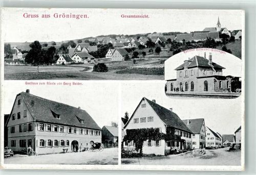 Gröningen Gasthaus Zum Rössle Georg Meider Bahnhof Satteldorf-Grönigen