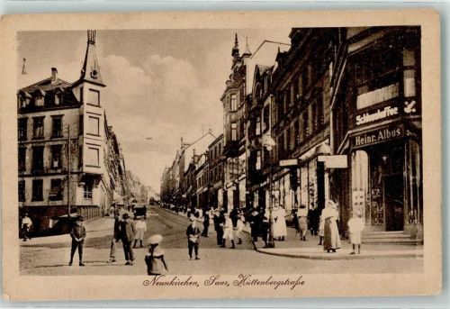 Neunkirchen 1918 Hüttenbergstraße Schlosskaffee Heinr. Albus