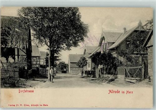 06507 O4301 Allrode 1912 - Dorfstraße Bahnpost Gernrode - Eisfeld Zug 21