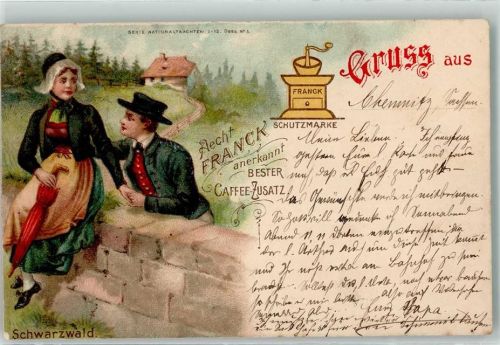 Aecht Frankck Kaffee-Zusatz Gruss aus dem Schwarzwald , Tracht - Serie Nationaltrachten Nr. 5