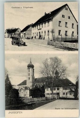 Inzigkofen Schloßgarten Kirche Gasthaus zum Erbprinzen