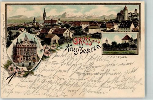 Kaufbeuren 1901 Rathaus Hexenturm