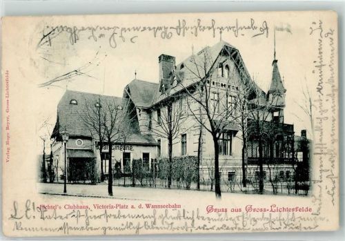 Lichterfelde 1901 Gasthaus Fichtel`s Clubhaus Viktoria Platz a.d. Wannseebahn