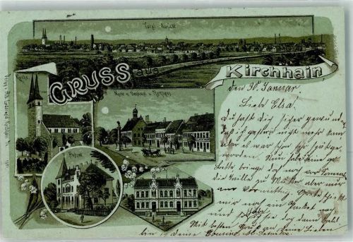 Dobrilugk 1900 Kirchhain Kirche Markt Denkmal Rathaus Postamt Schule
