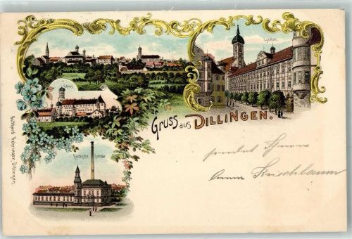 Dillingen 1898 Schloss Elektrische Centrale Lyceum