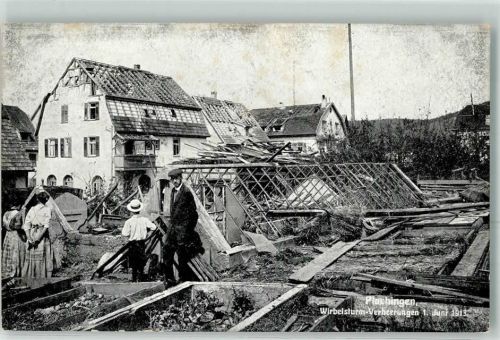 73207 W7310 Plochingen - Wirbelsturm Verheerungen 01. Juni 1913 Trümmer Katastrophe