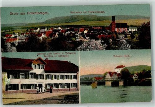 Hohentengen 1912 Gasthaus zum Lamm Schloss Rötel