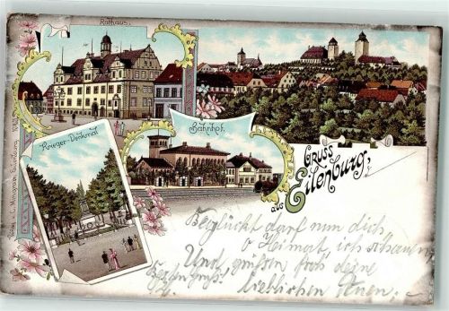 Eilenburg 1898 Krieger-Denkmal Bahnhof Rathaus