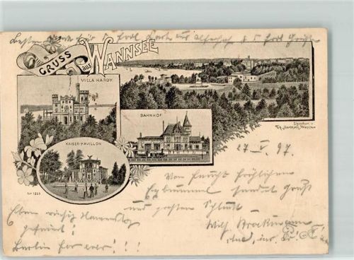 Wannsee 1897 Vorläufer Villa Hardy Kaiser-Pavillon Bahnhof Wannsee