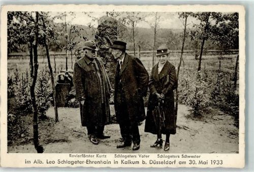 Kalkum Alb. Leo Schlageter-Ehrenhain 30. Mai 1933 Vater Schwester Revierförster Kurtz
