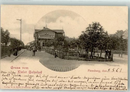 Flensburg 1901 Kieler Bahnhof